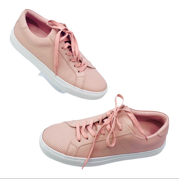 Greats Royale Luxury Italian Women's Low Top Blush Perforated Leather Sneakers - Picture 6 of 12